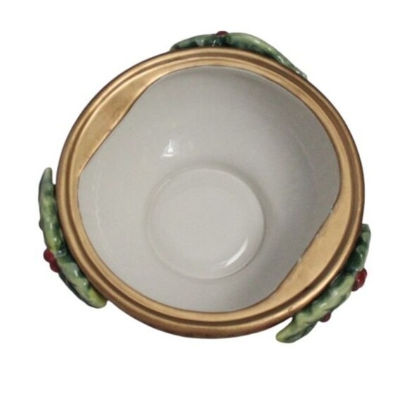 Fitz and Floyd Kristmas Kitty Lidded Box Candy Bowl Trinket Box Christmas - Picture 6 of 7